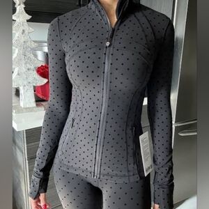 Lululemon POLKA FLOCK Define Jacket Size 4 XS Black Polka Dot